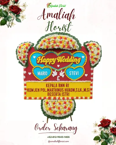 Karangan Papan Bunga Pernikahan di Pakuon